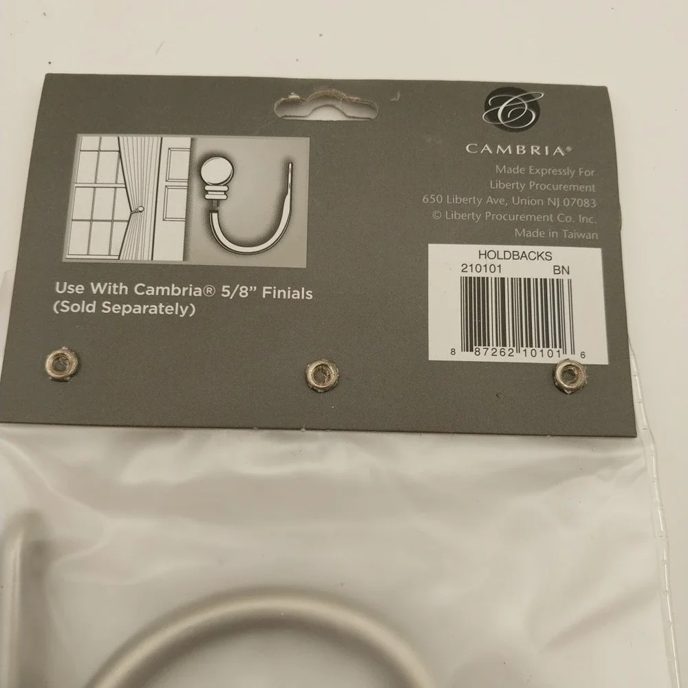 New Cambria Classic Curtain Holdbacks Brushed Nickel 1 Set 210101 BN